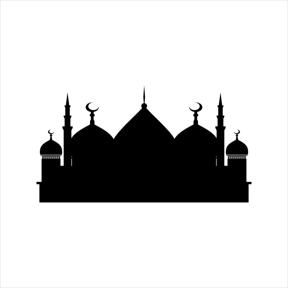 Silhouttes Mosque Illustration Vector Element