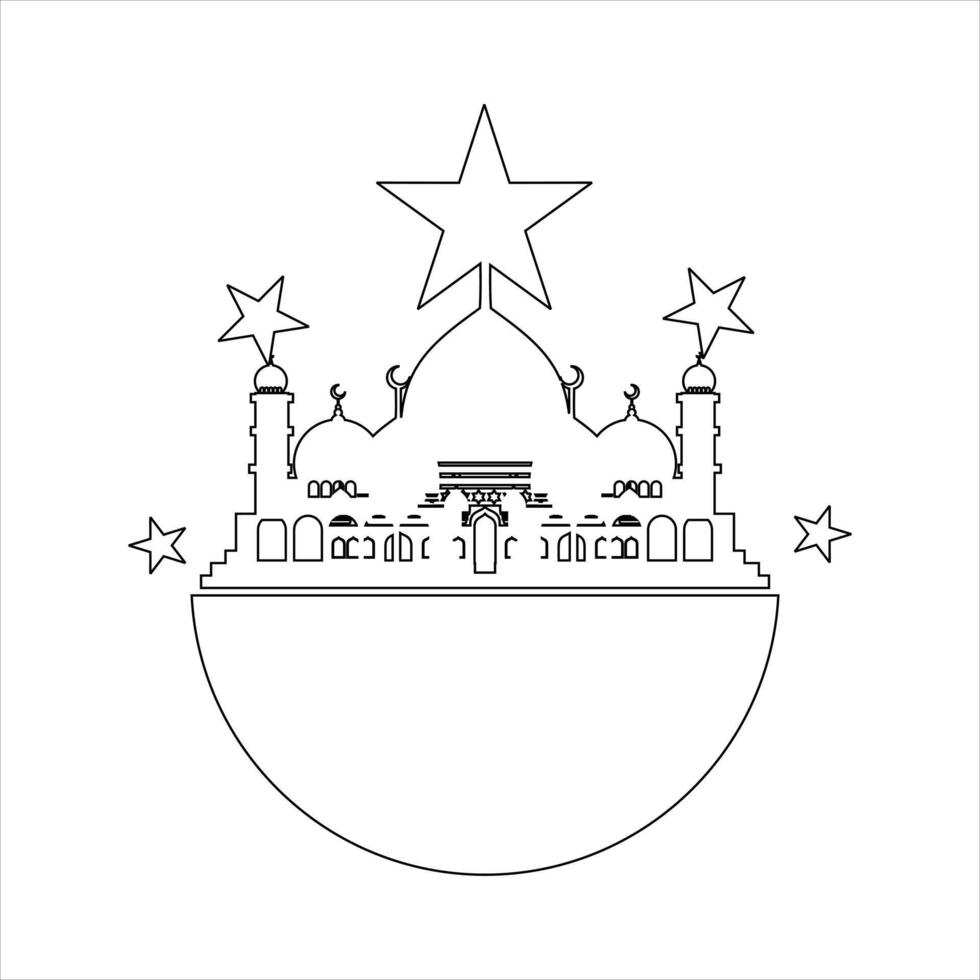 Outline mosque illustration vector element