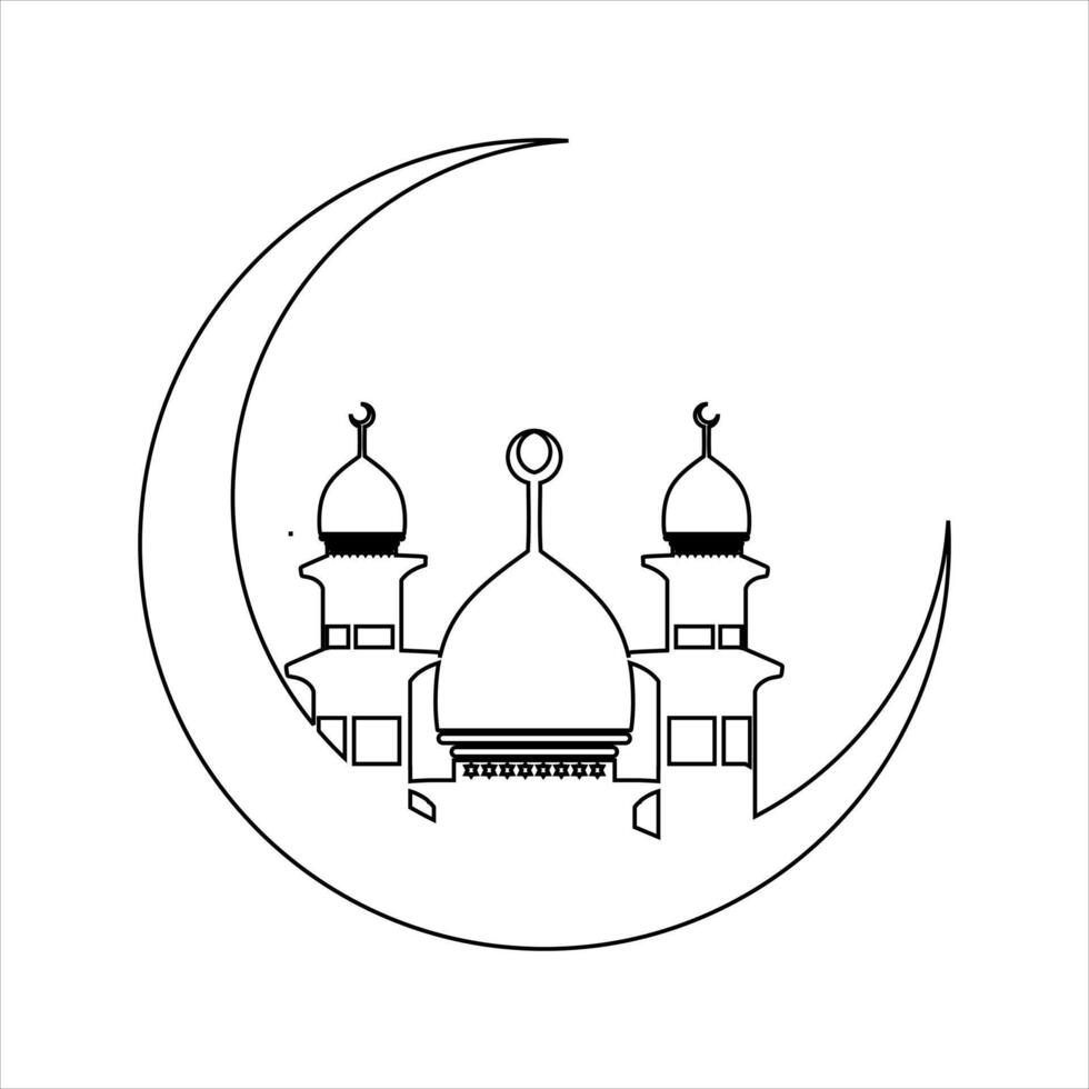 Outline mosque illustration vector element