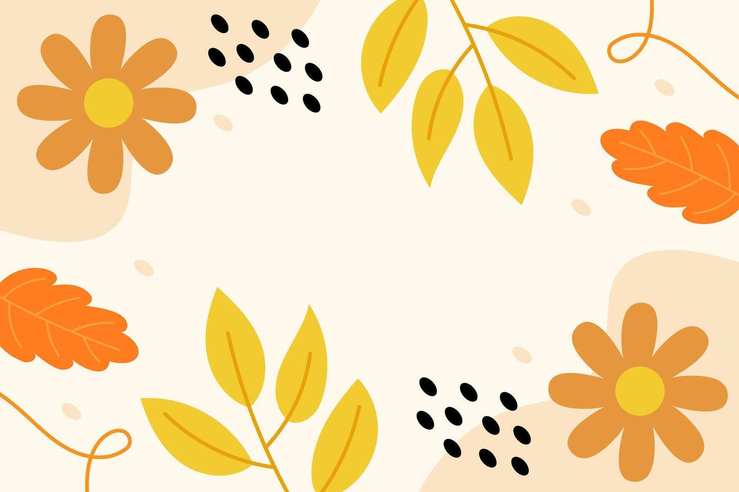mano dibujado hojas otoño plano diseño ilustración vector antecedentes modelo