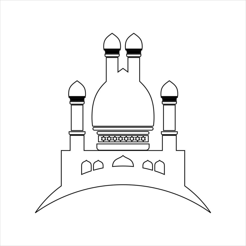 Outline mosque illustration vector element