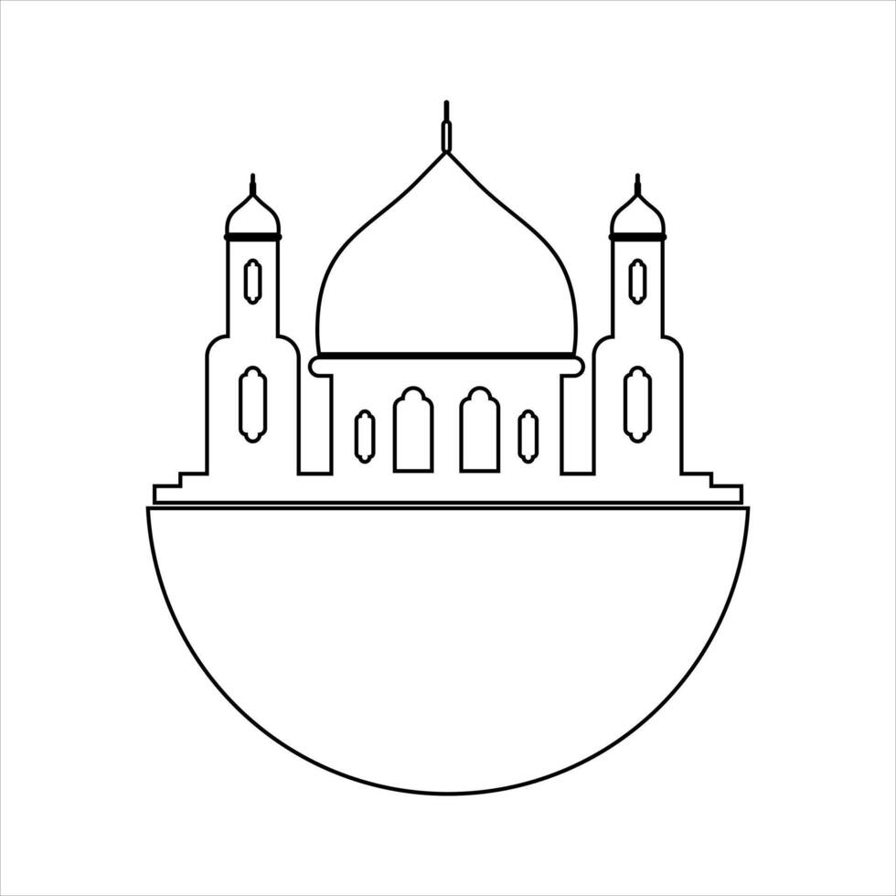 Outline mosque illustration vector element