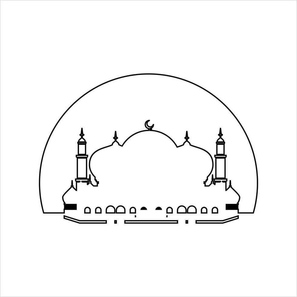 Outline mosque illustration vector element