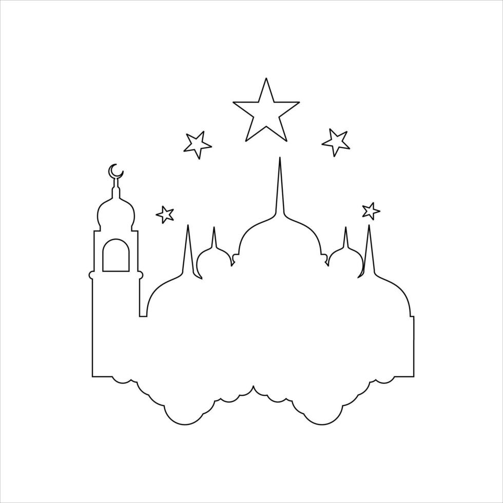 Outline mosque illustration vector element