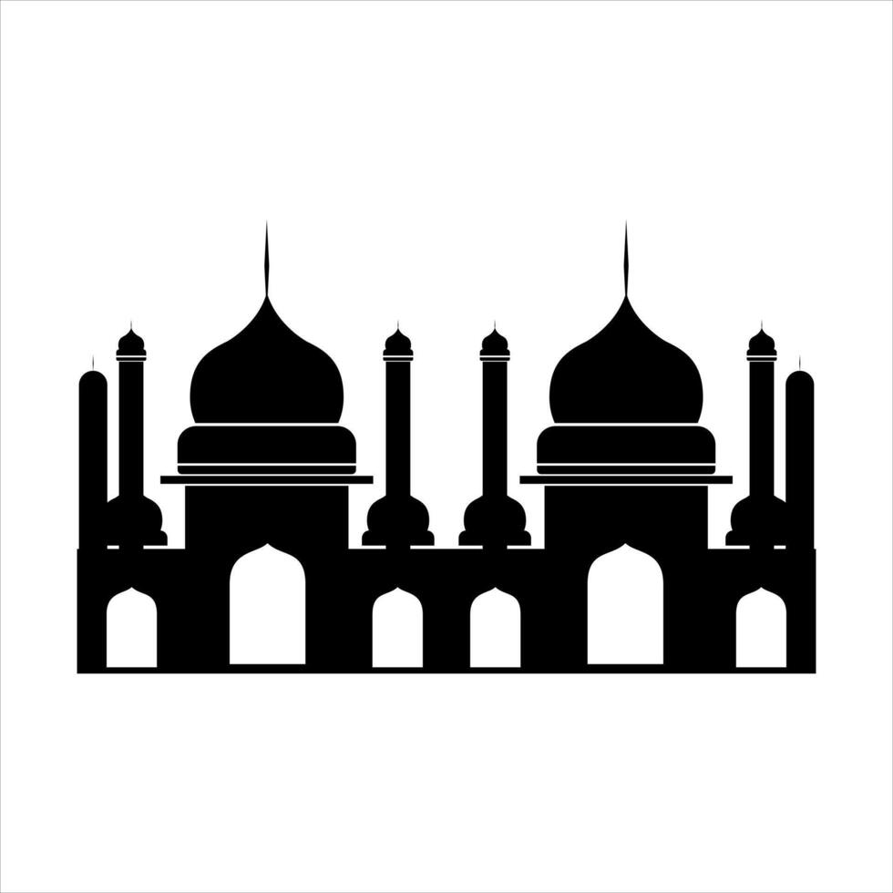 Silhouttes Mosque Illustration Vector Element