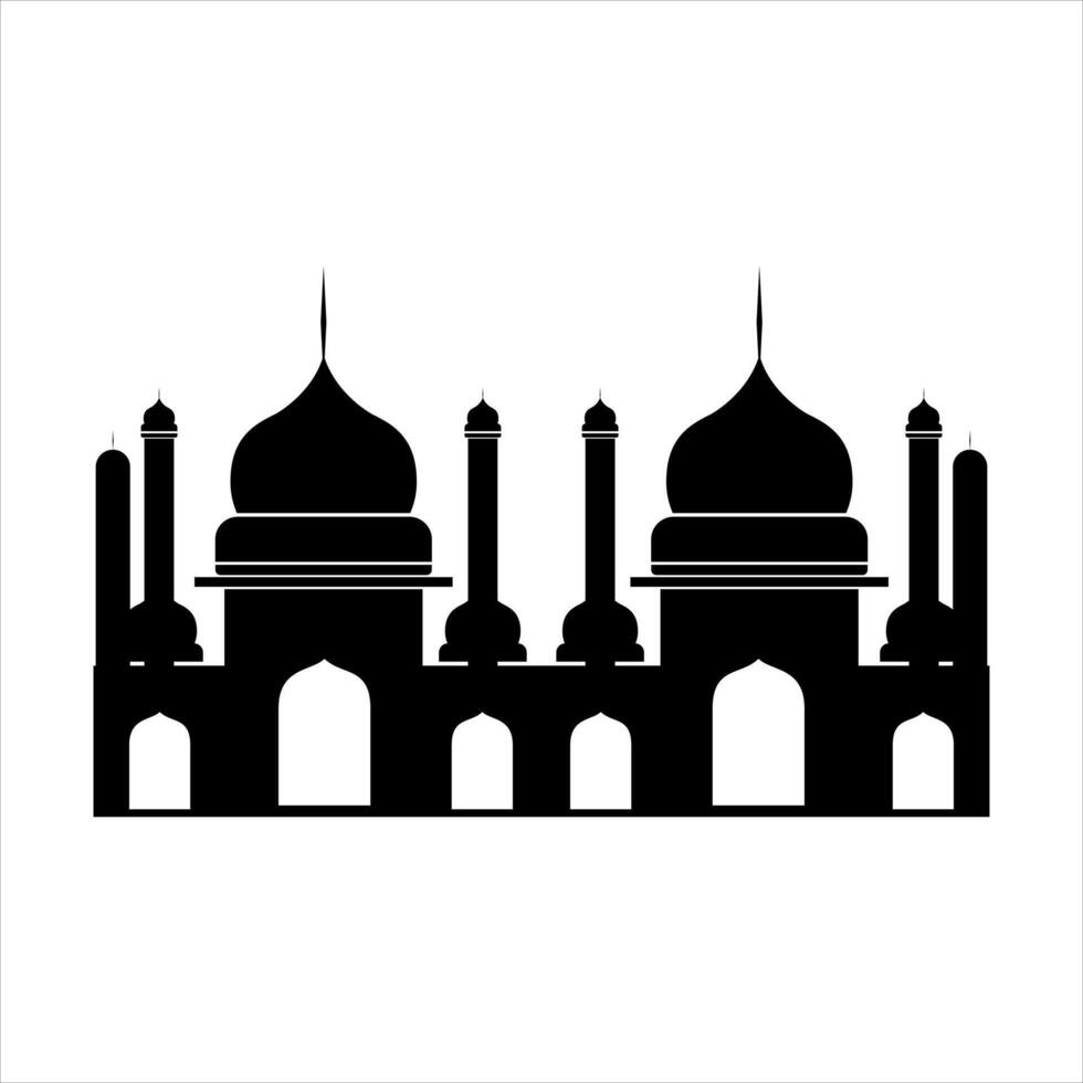 Silhouttes Mosque Illustration Vector Element