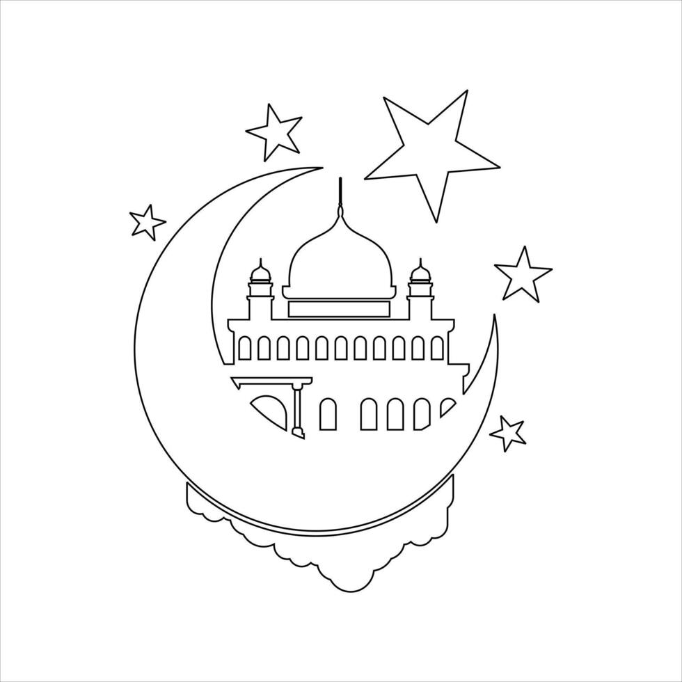 Outline mosque illustration vector element