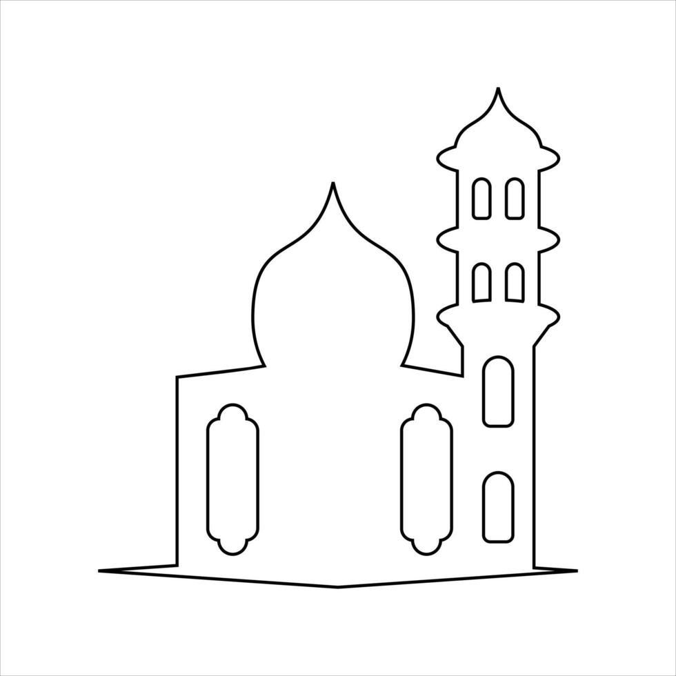 Outline mosque illustration vector element