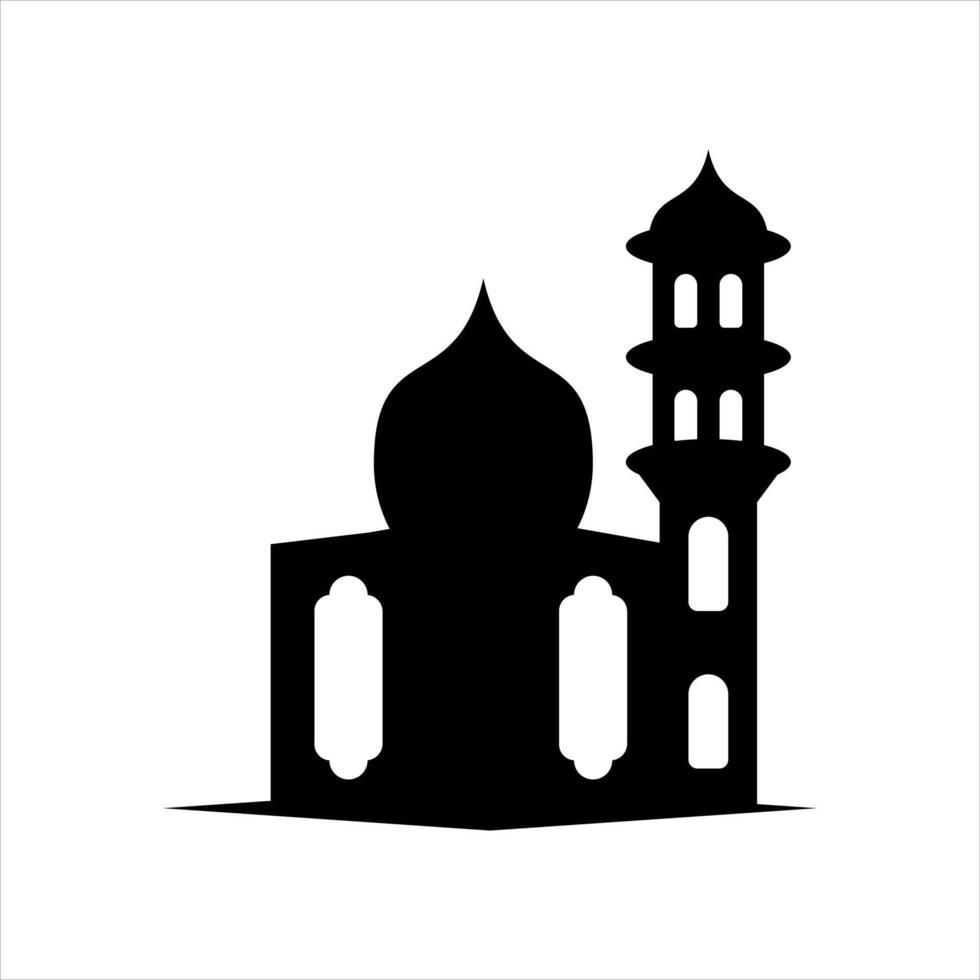 Silhouttes Mosque Illustration Vector Element