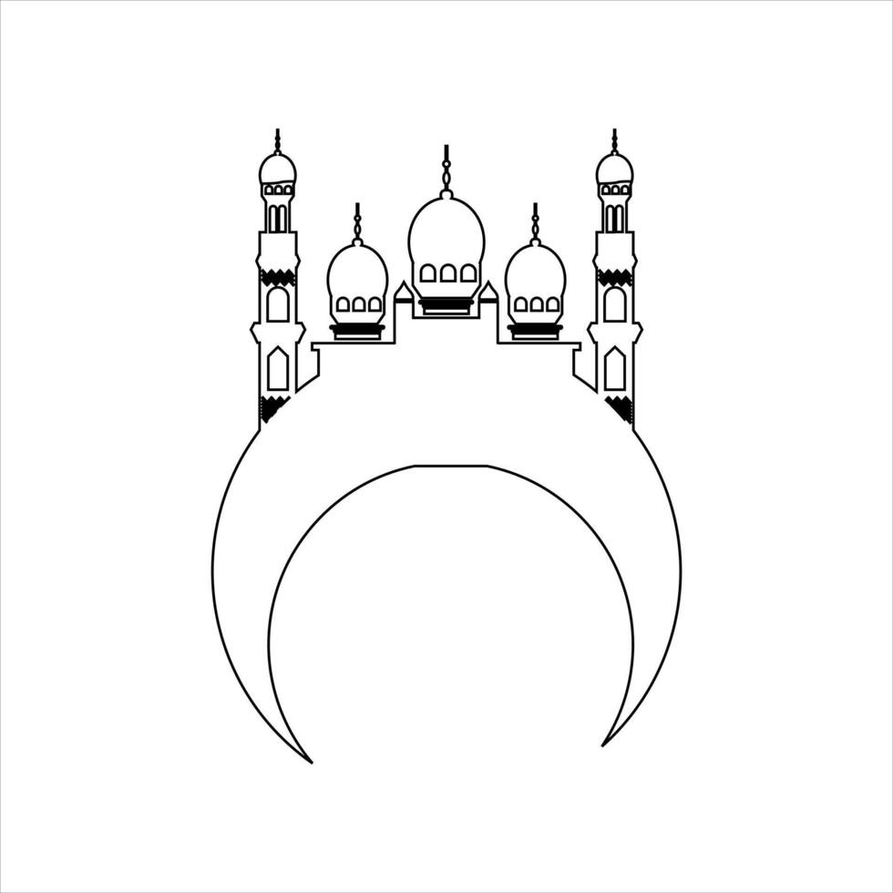 Outline mosque illustration vector element