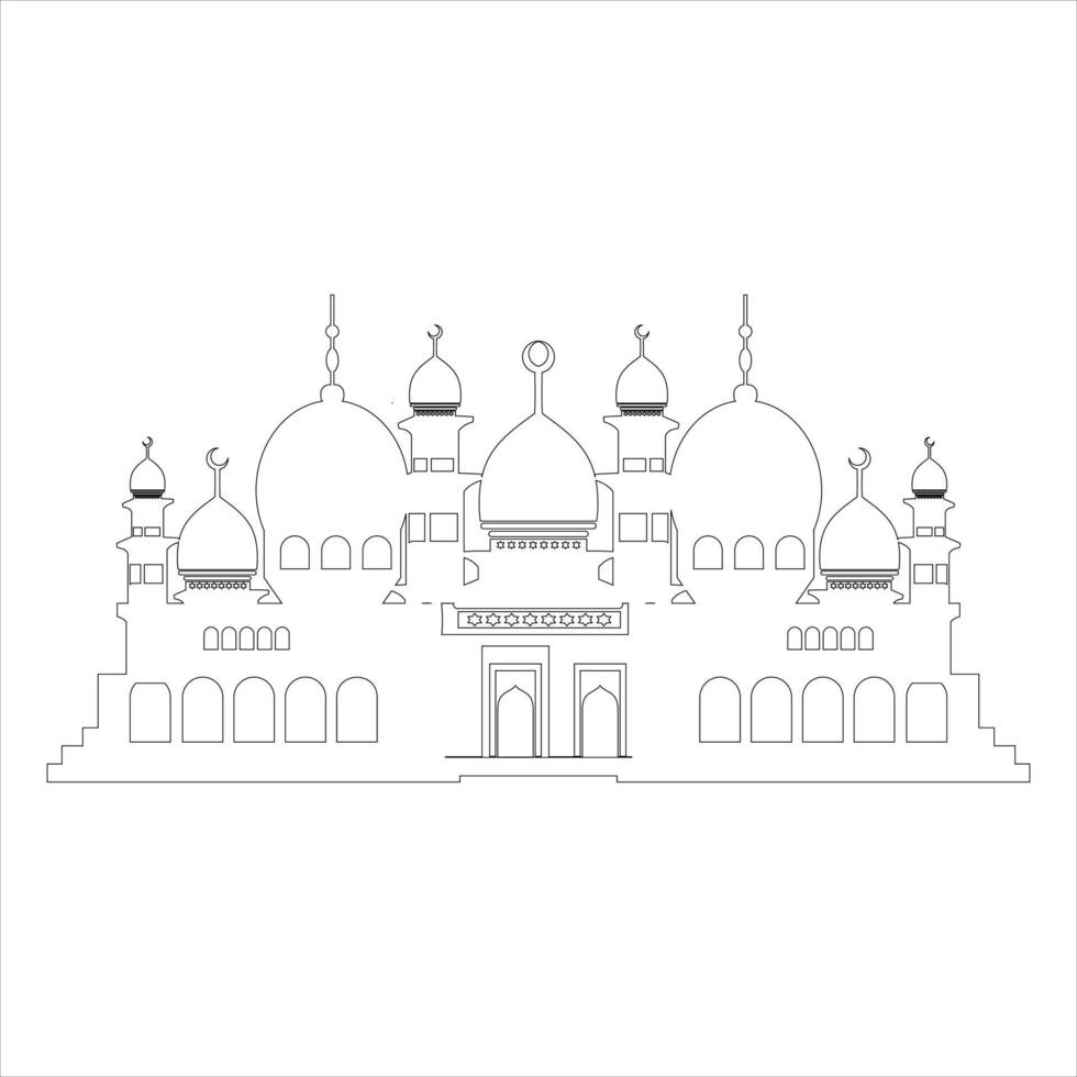 contorno mezquita ilustración vector elemento