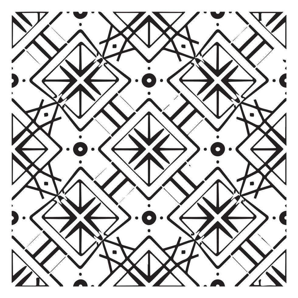 Geometric Vector Seamless Pattern On White Background