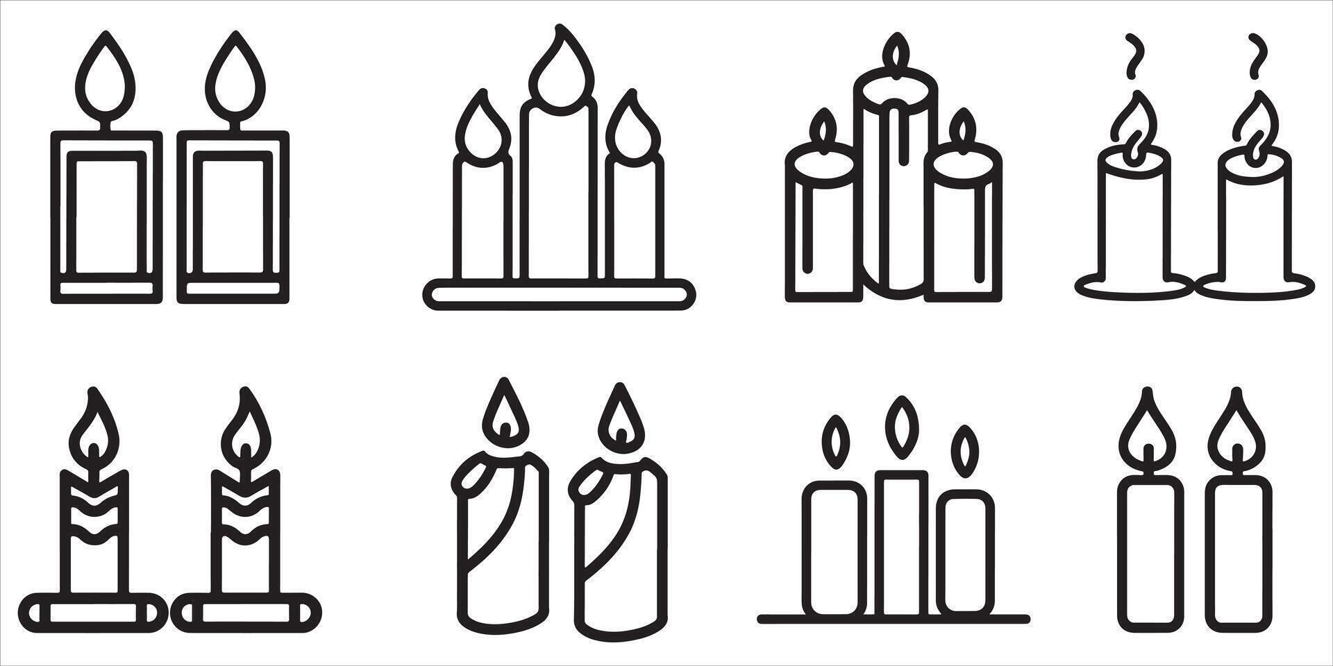 Candles Candlestick Vector On White Background