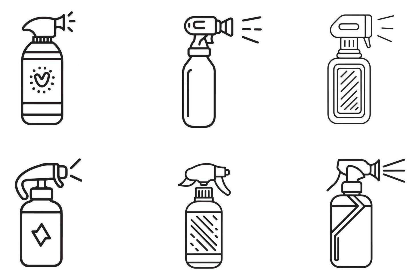 Spray disinfection set vector on white background illustration