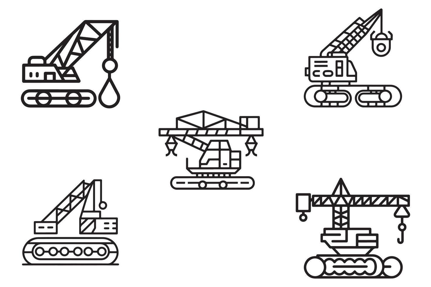 Crane Icon Set Vector Design On White Background illustration