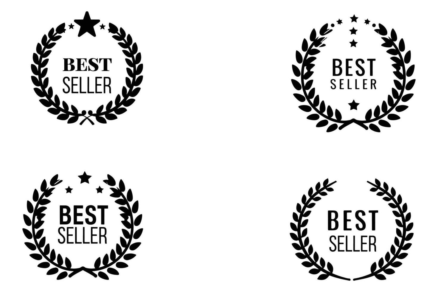 Best seller badge laurel wreath award sign and symbol on white Background vector