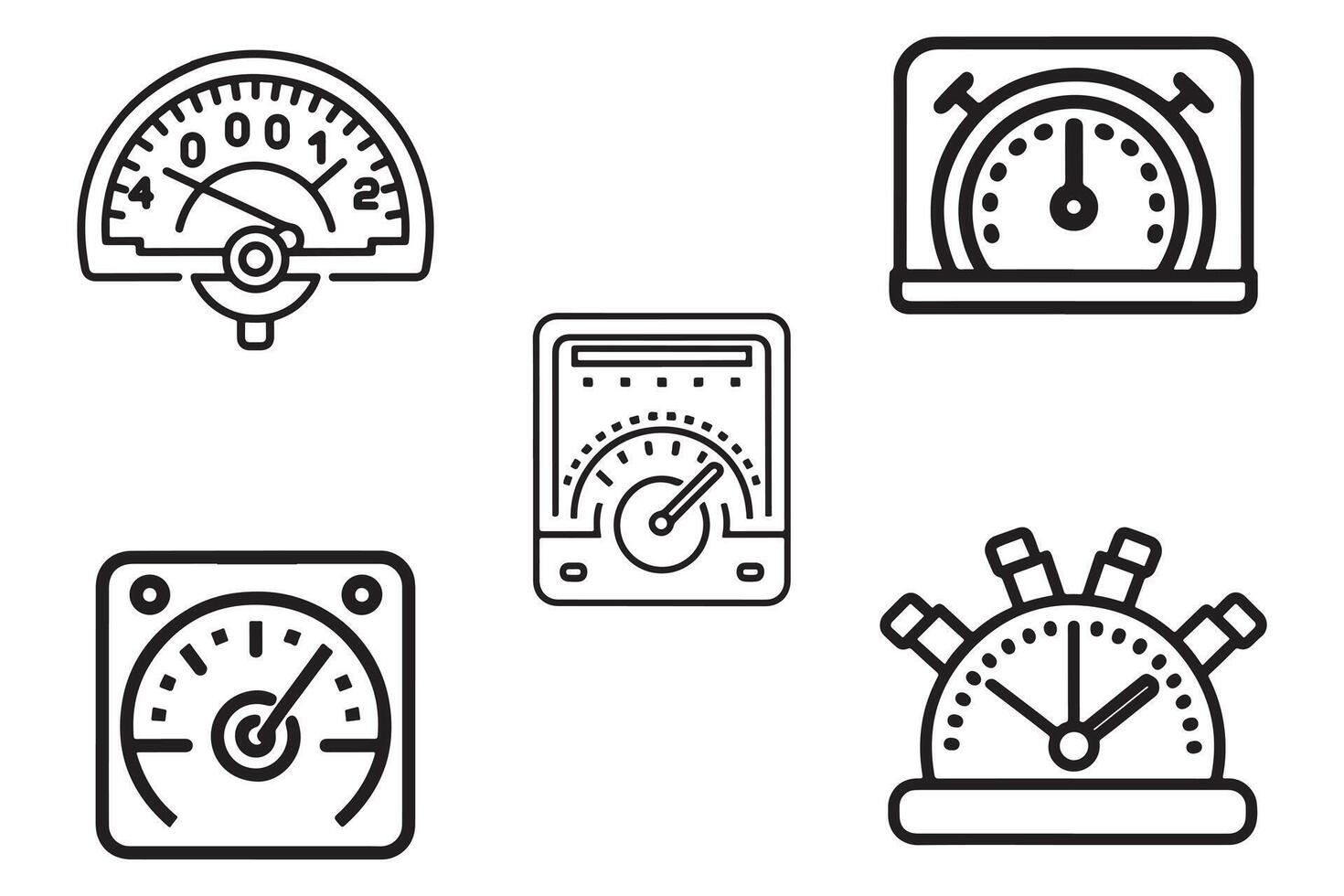 Home efficiency hydrometer outline vector on white background illustration