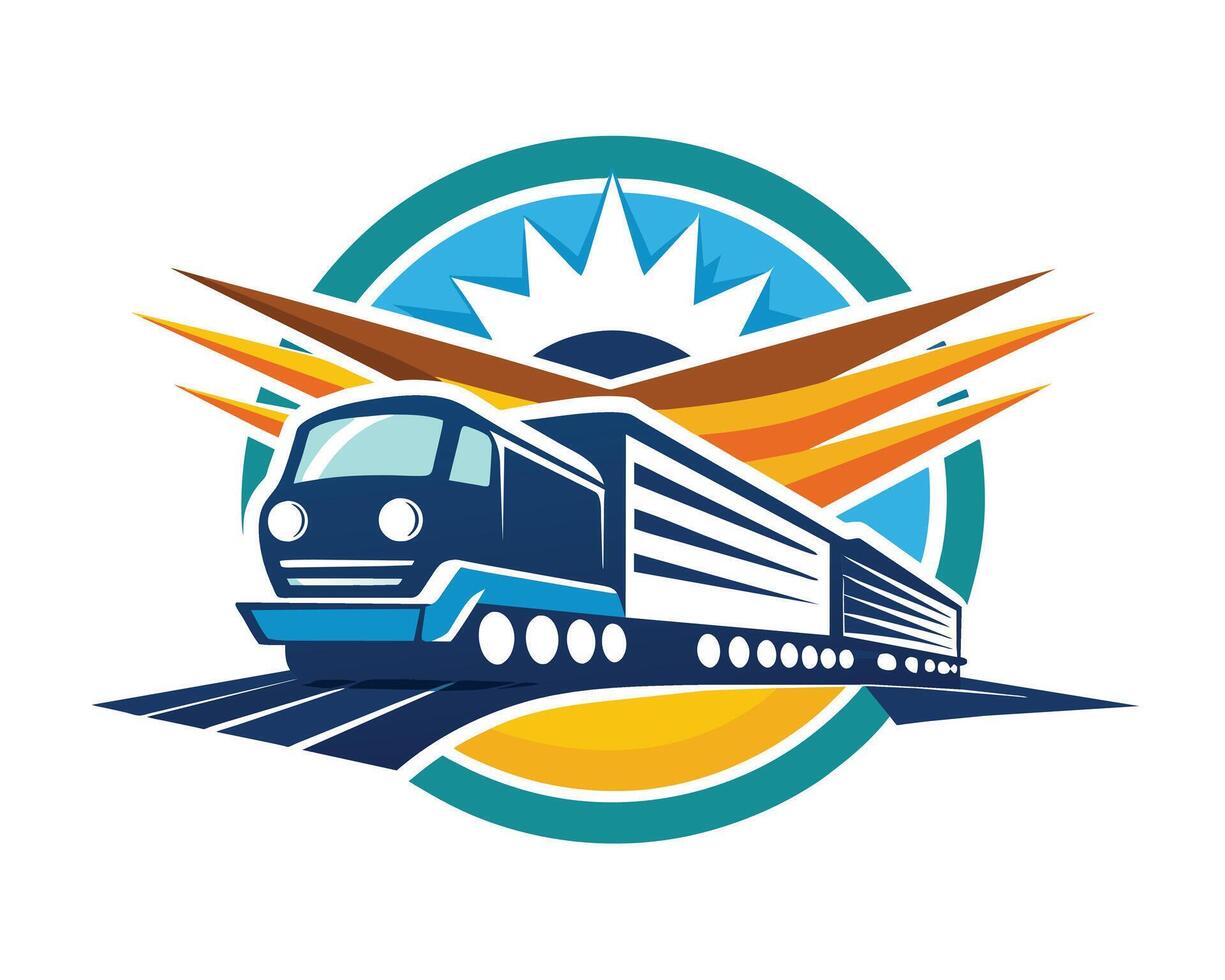 Train logistics company logo vector illustration on white background
