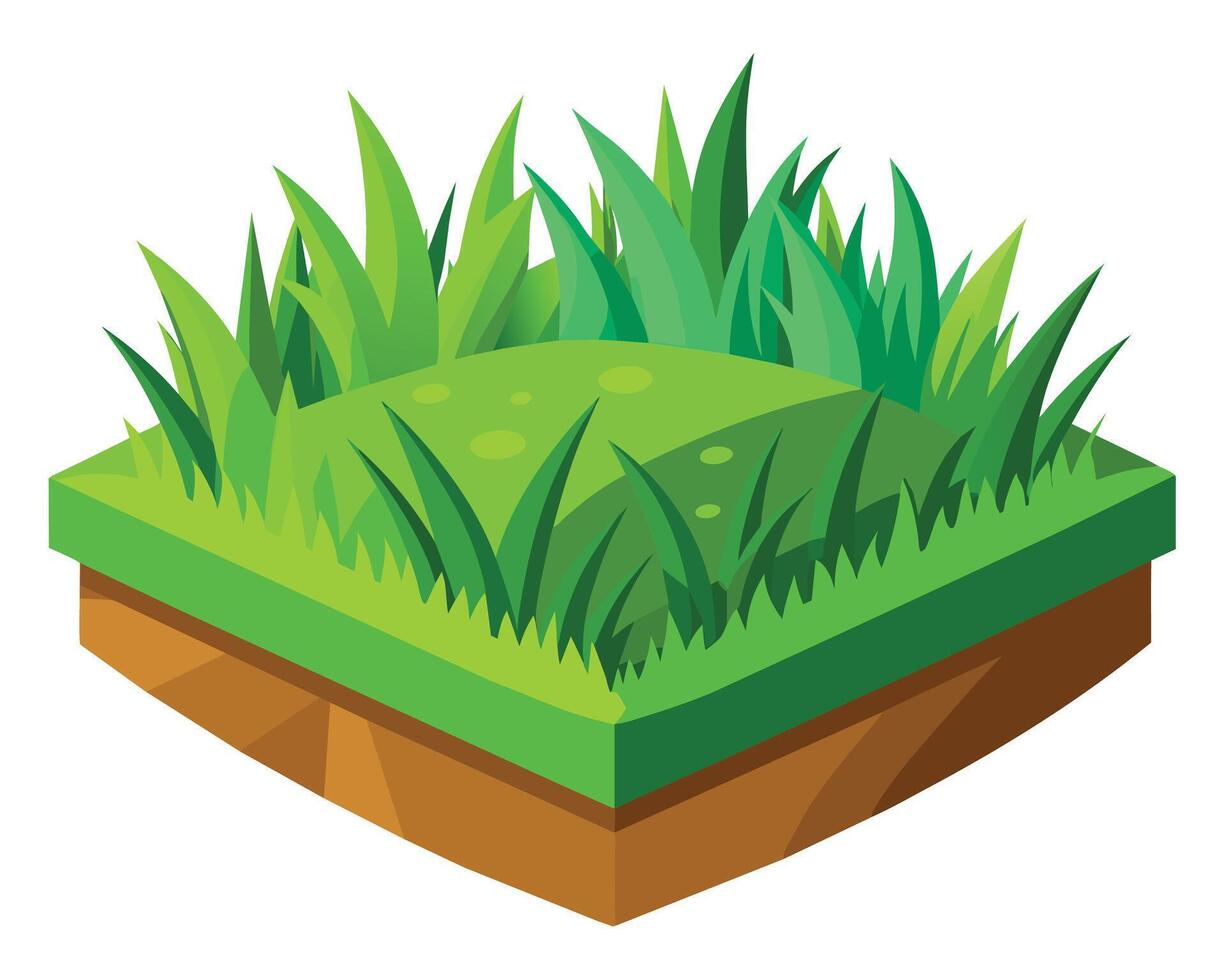 Green grass nature design elements vector illustration
