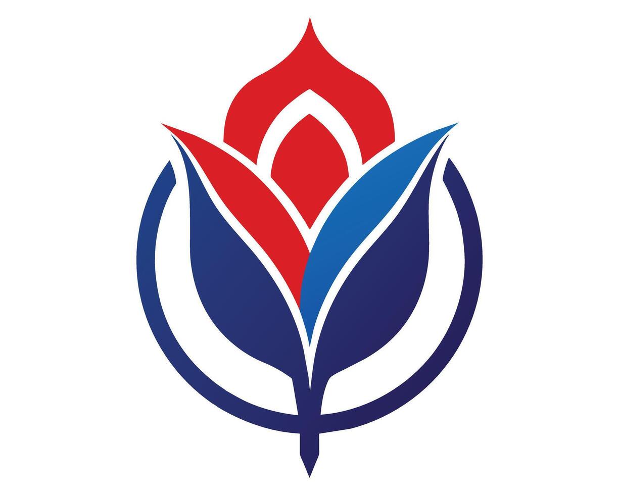 A Logo That Contains A Tulip Figure Vector illustration