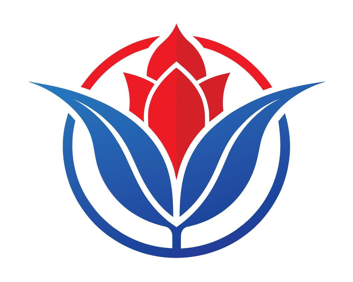A Logo That Contains A Tulip Figure Vector illustration