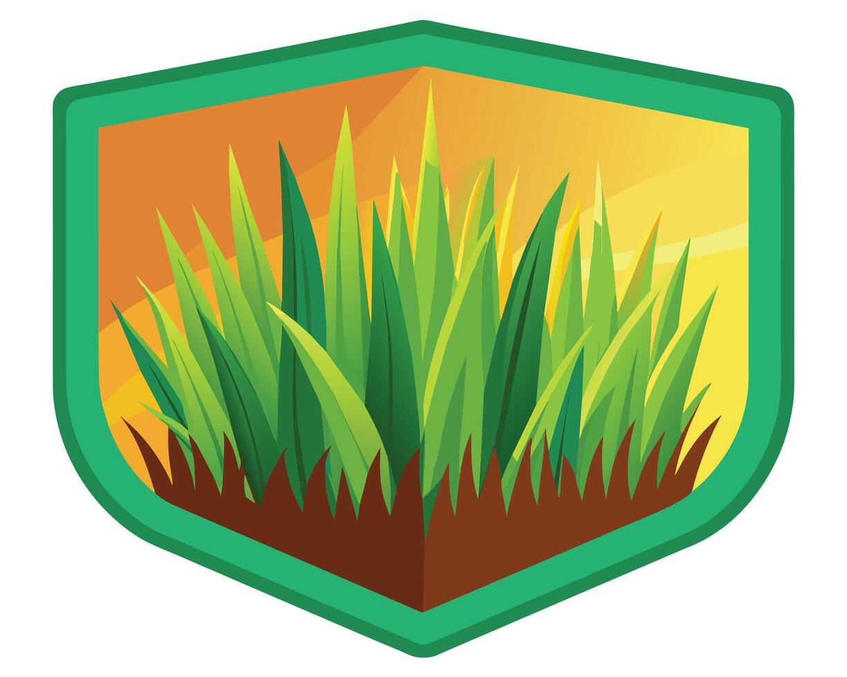 Green grass nature design elements vector illustration