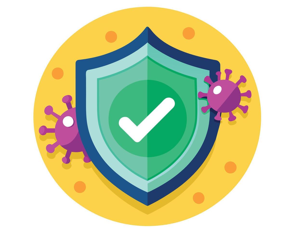 Vector Guard Green Shield Icon antivirus on a white background Vector illustration