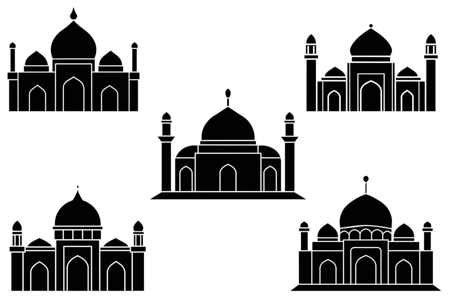 Elegant islamic mosque vector illustration on white background