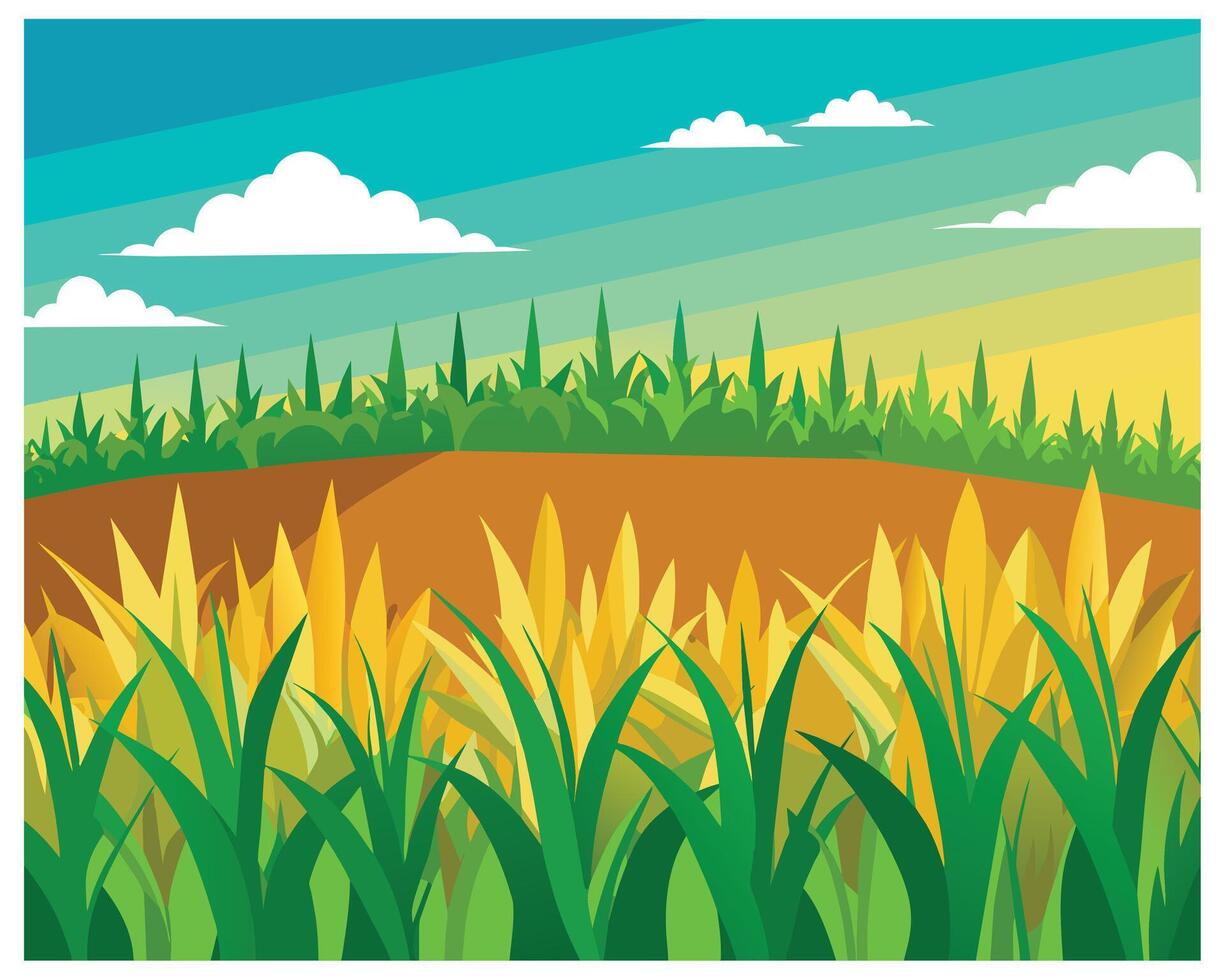 Green grass nature design elements vector illustration