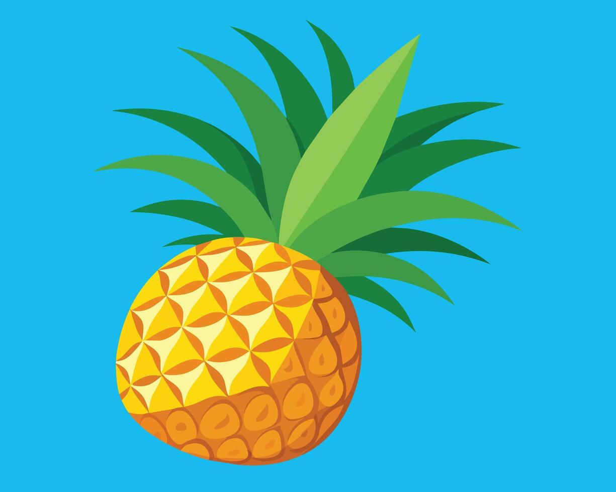 Pineapple on a white background Vector illustration