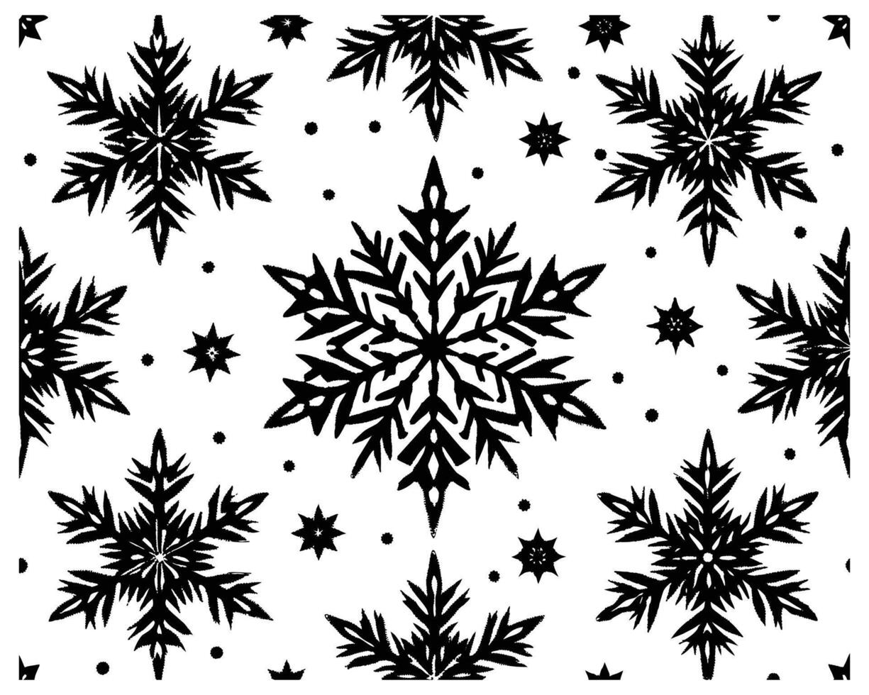 Hand drawn vector snowflakes vector illustration
