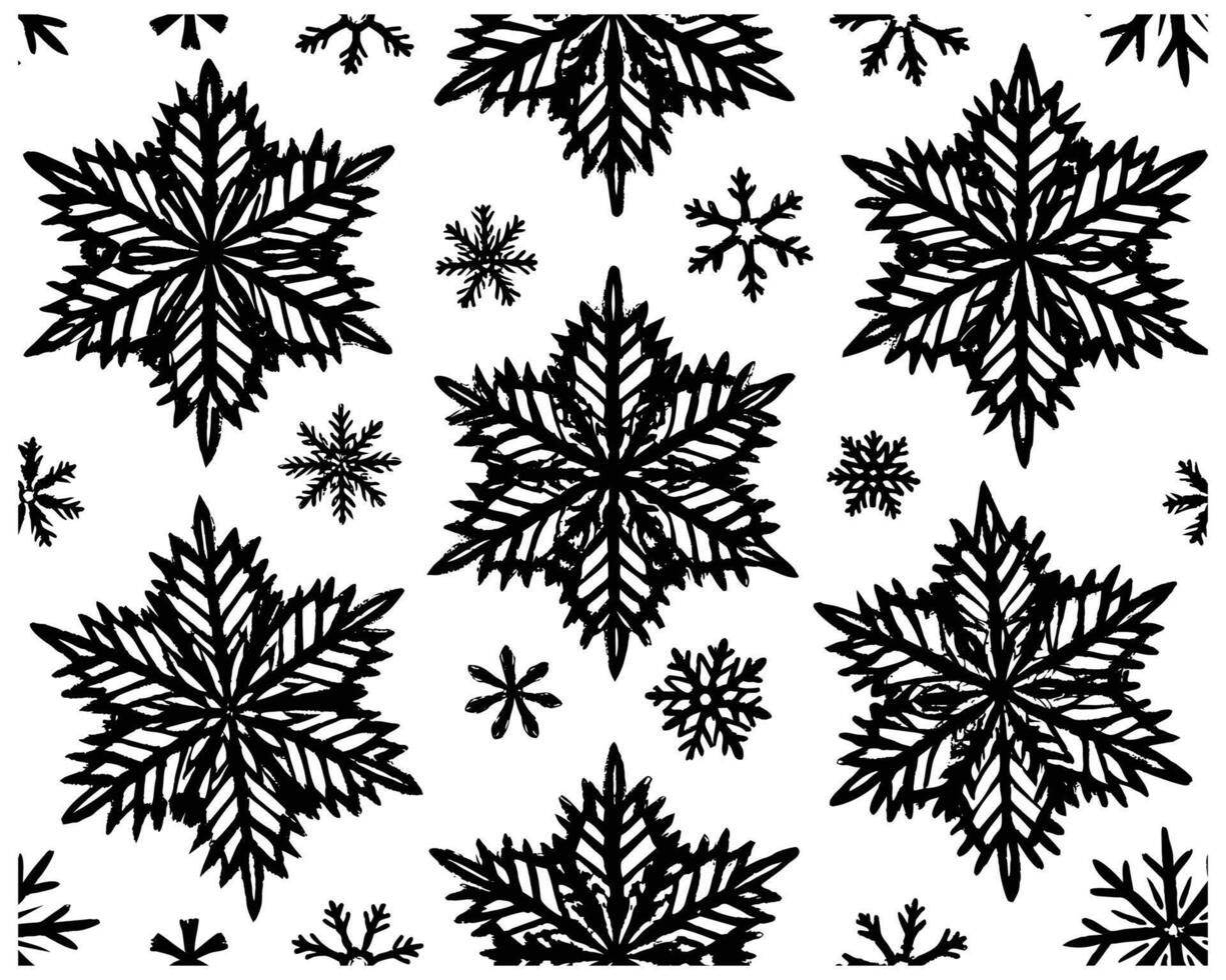 Hand drawn vector snowflakes vector illustration