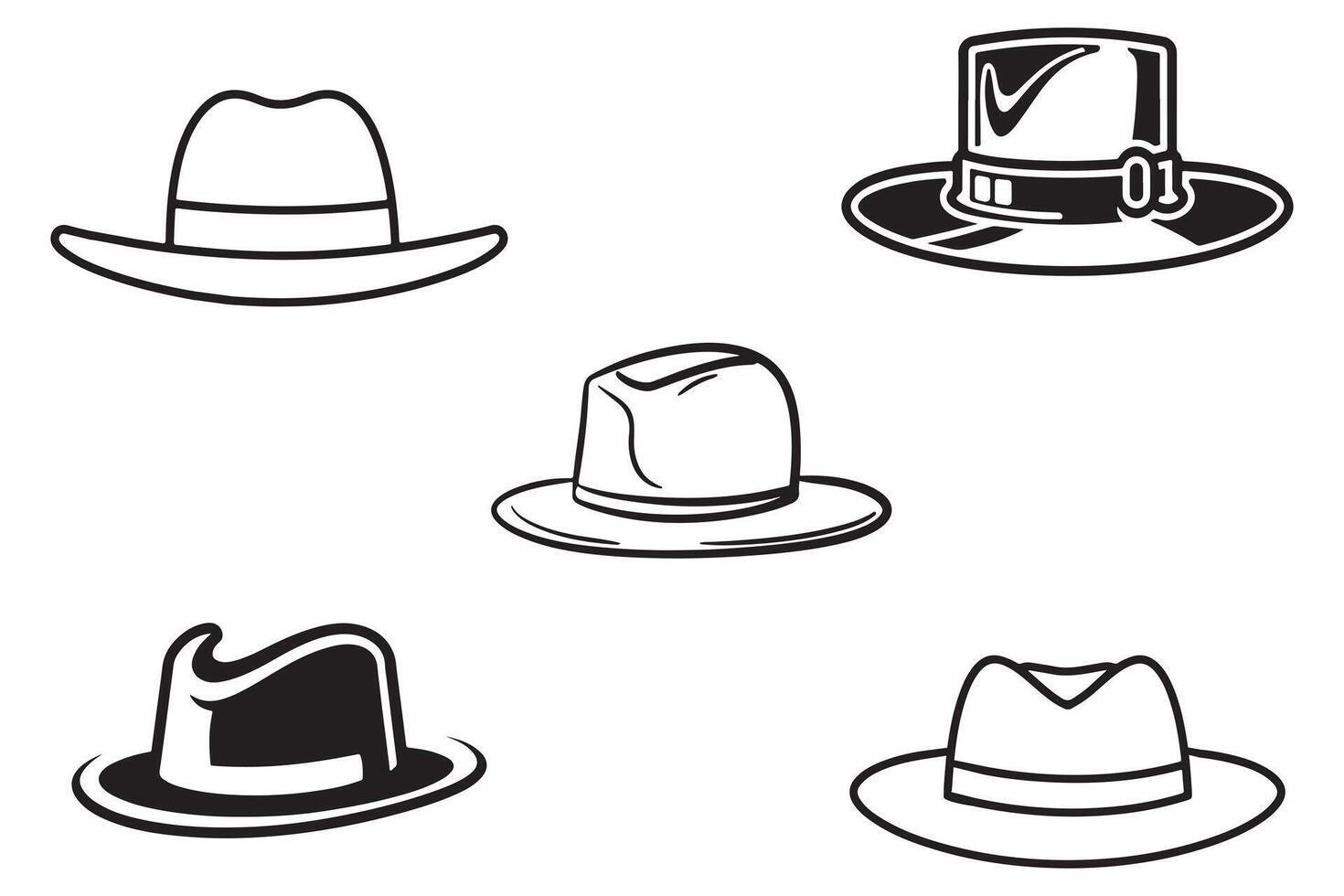 German Hat outline vector on white background illustration