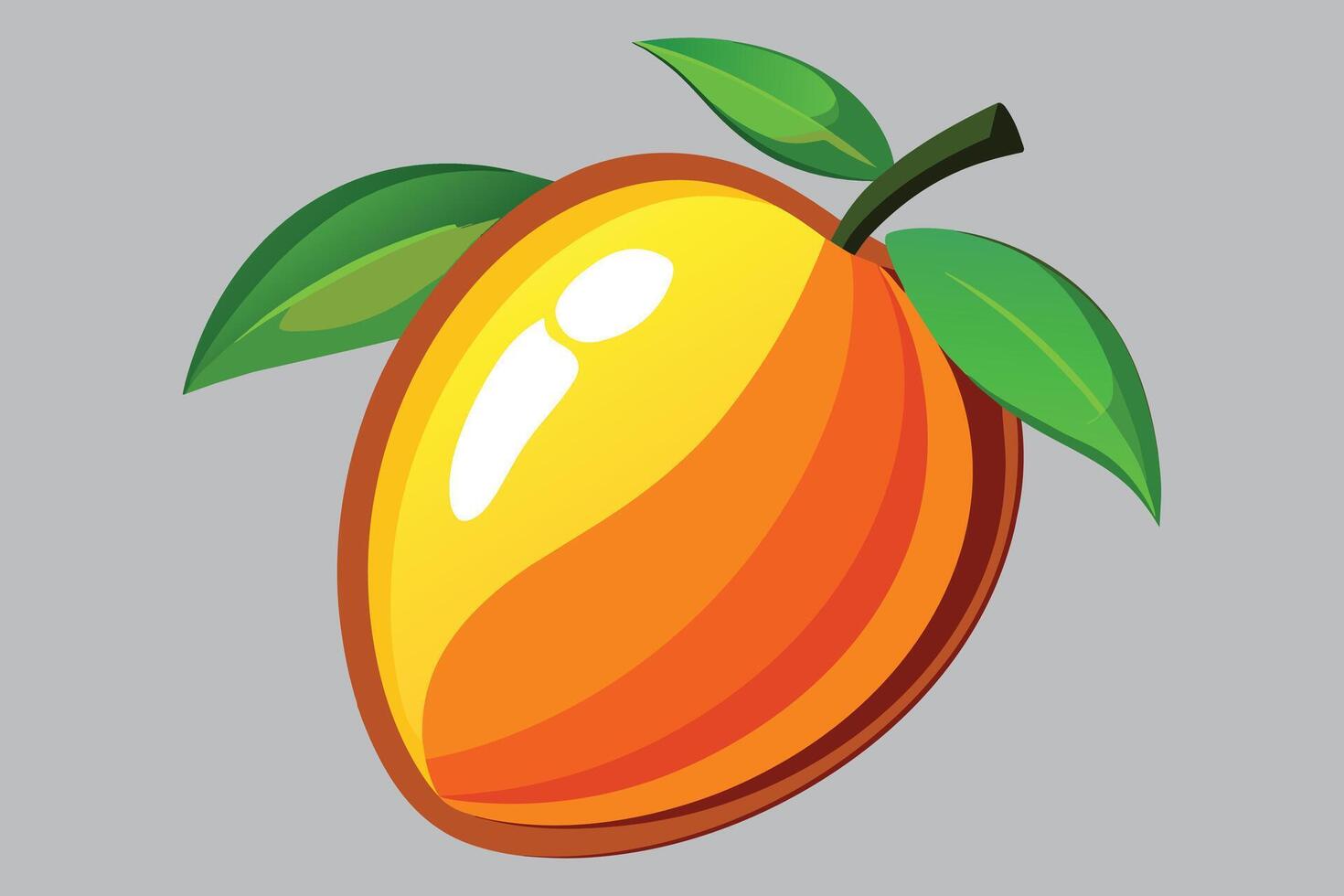 Orange Mango Vector On White Background
