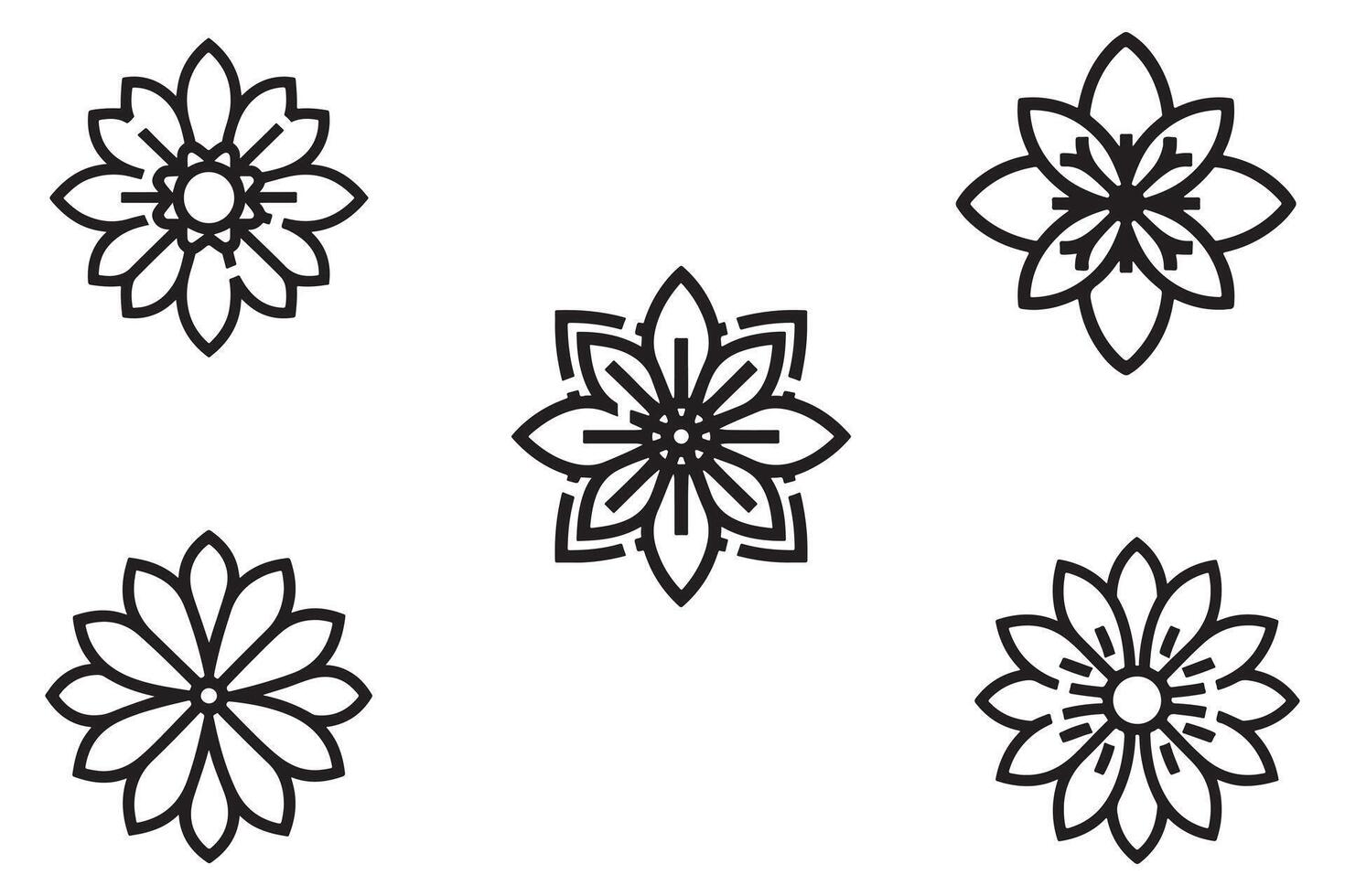 sencillo mandala elemento un flor modelo vector diseño