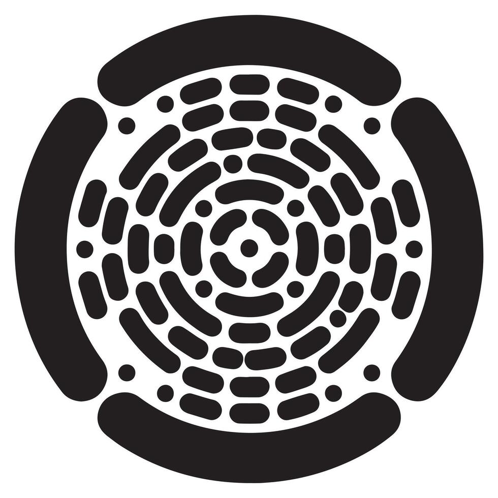 Linear Flower Mandala Outline Black Decorative Round Ornaments Vector On White Background