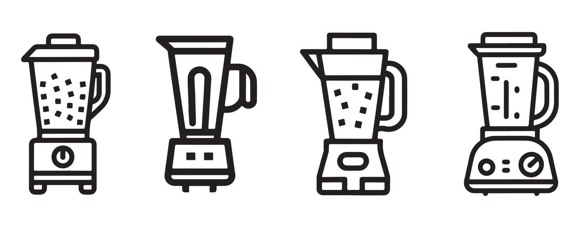 Hand Drawn Blender Set Vector On White Background