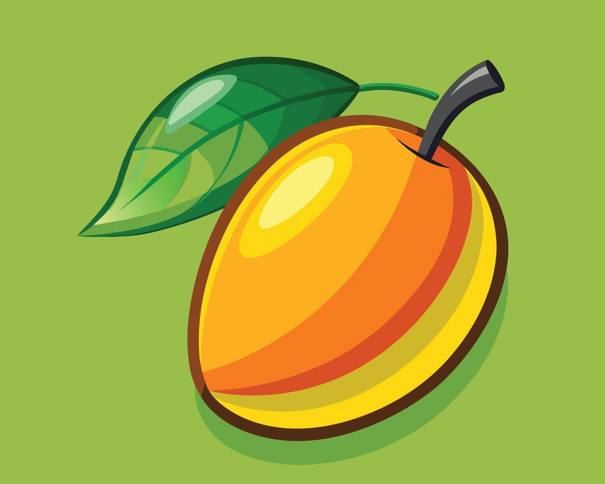 Orange Mango Vector On White Background