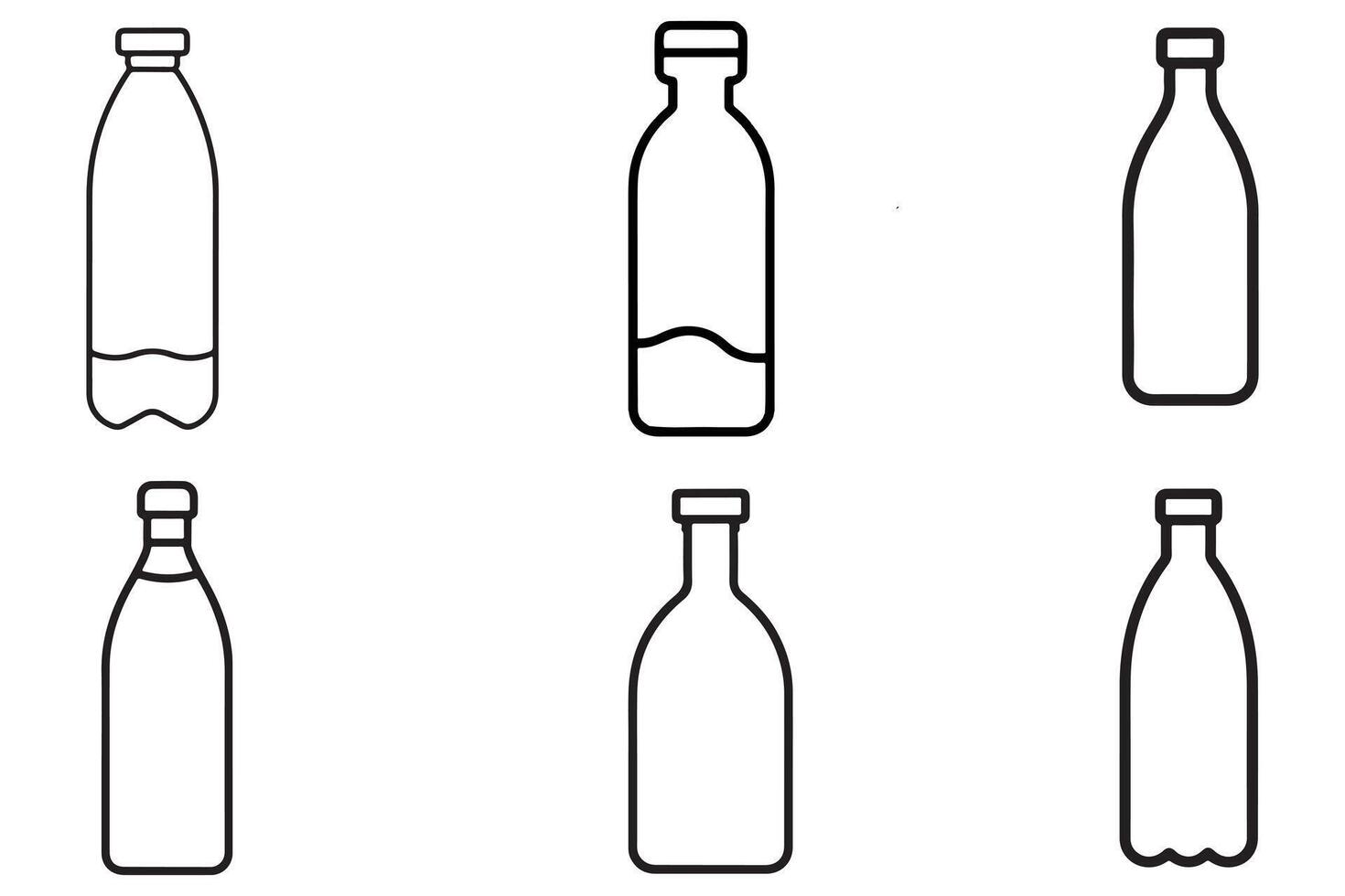 Bottle outline vector on white background illustration