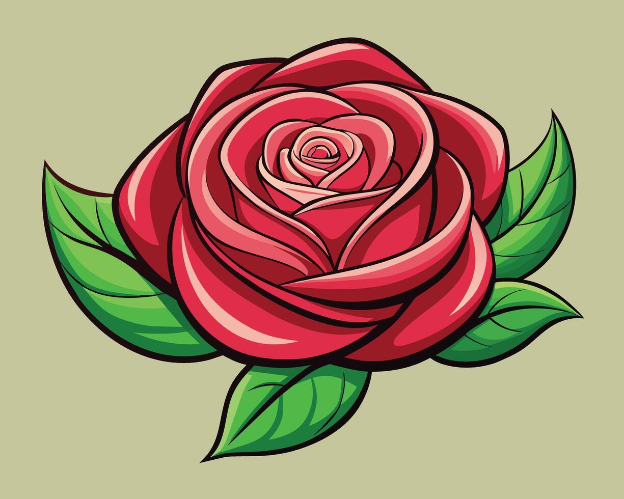 rojo Rosa flor vector ilustración en blanco antecedentes