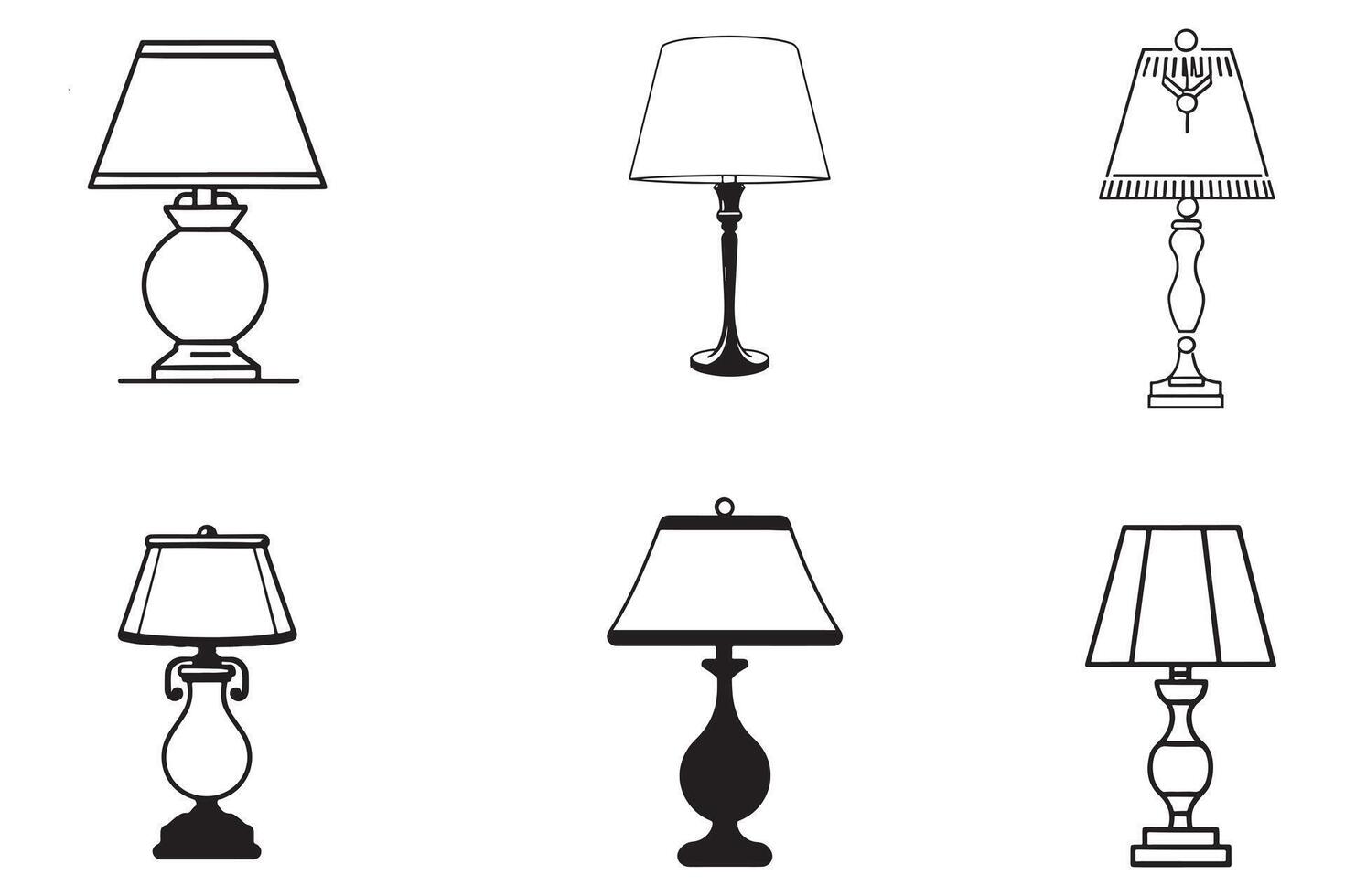 Table lamp Icon icon set vector on white background illustration