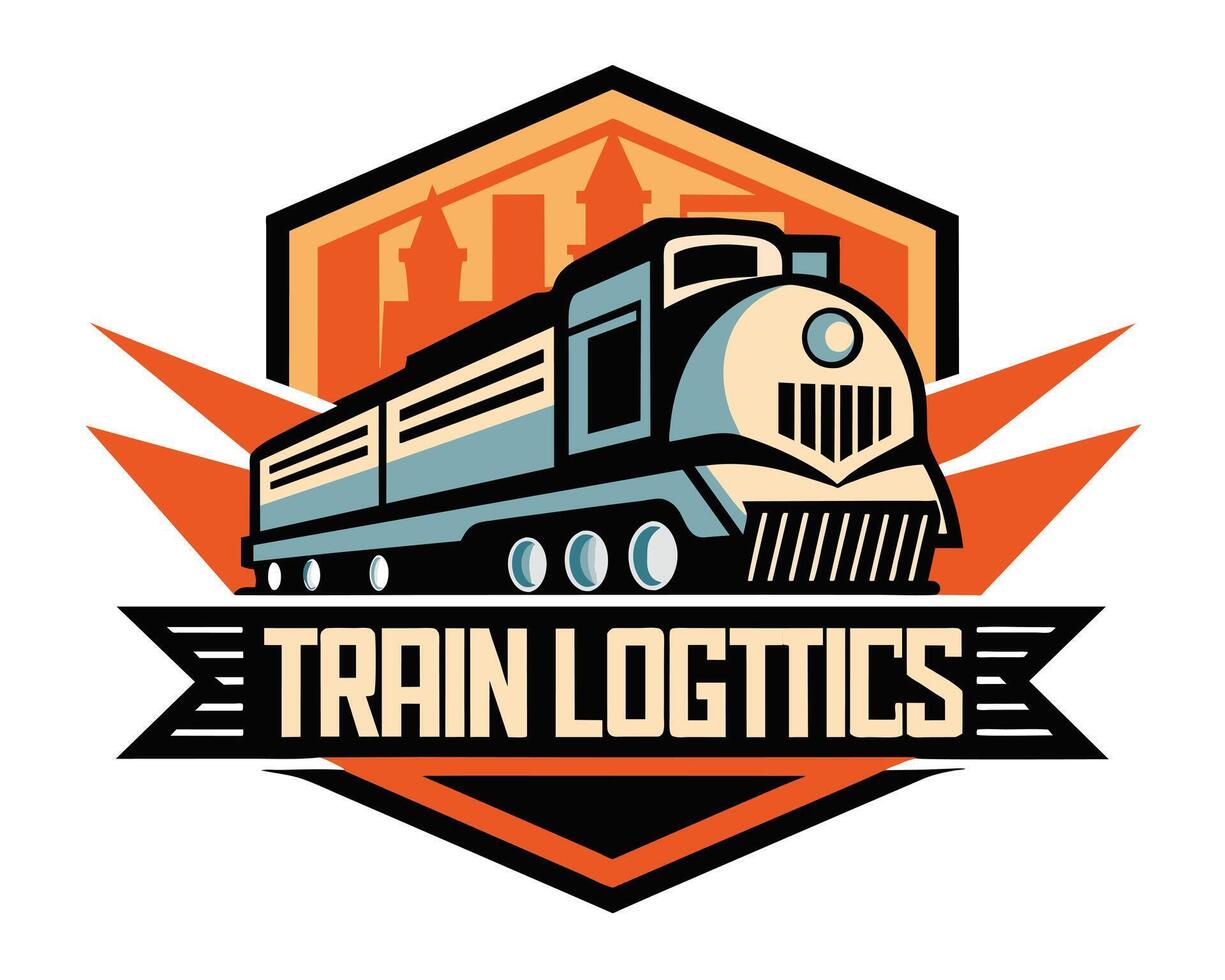 Train logistics company logo vector illustration on white background