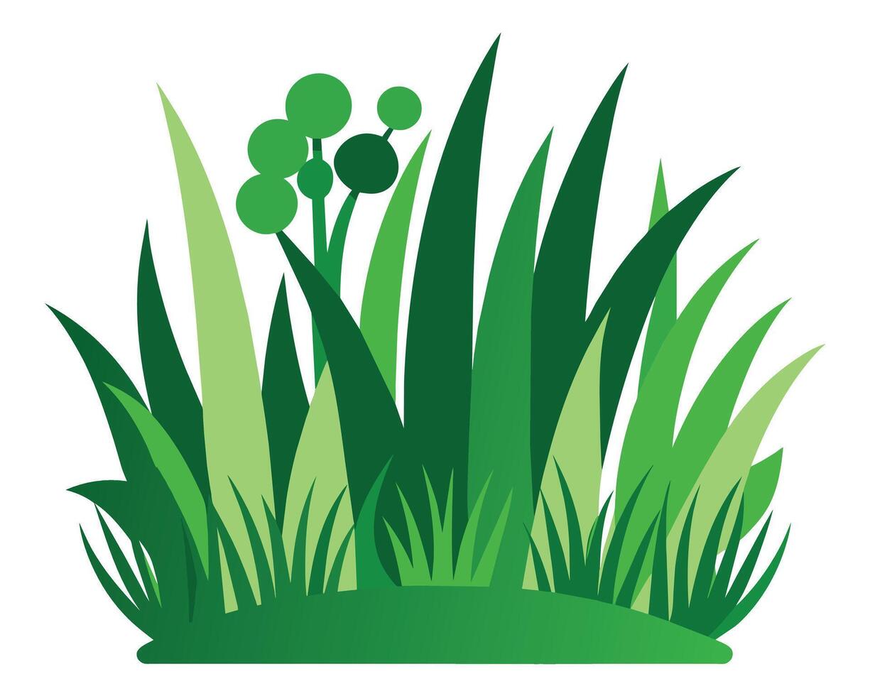 Green grass nature design elements vector illustration