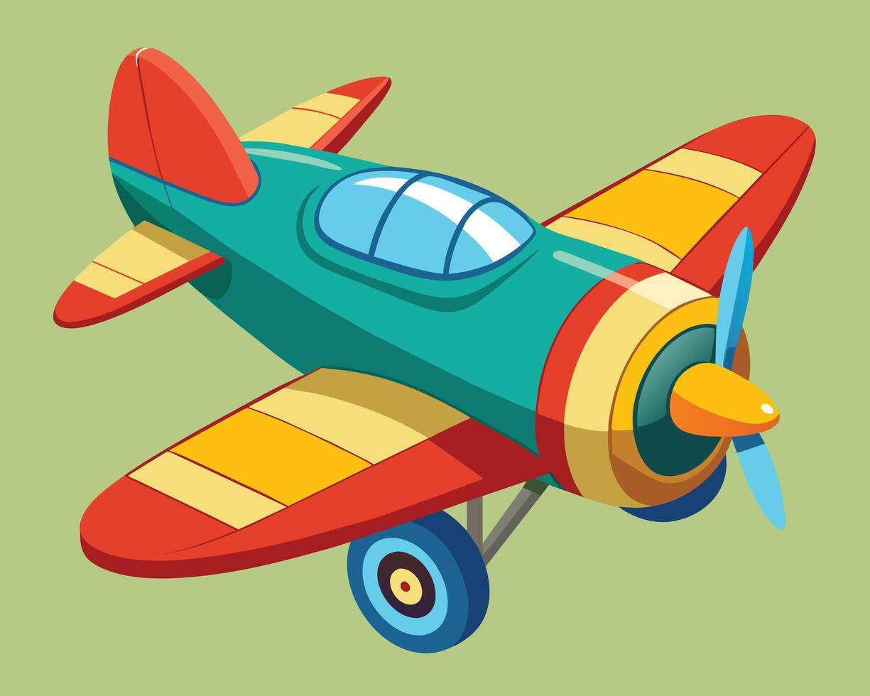Toy Airplane vector illustration on white background