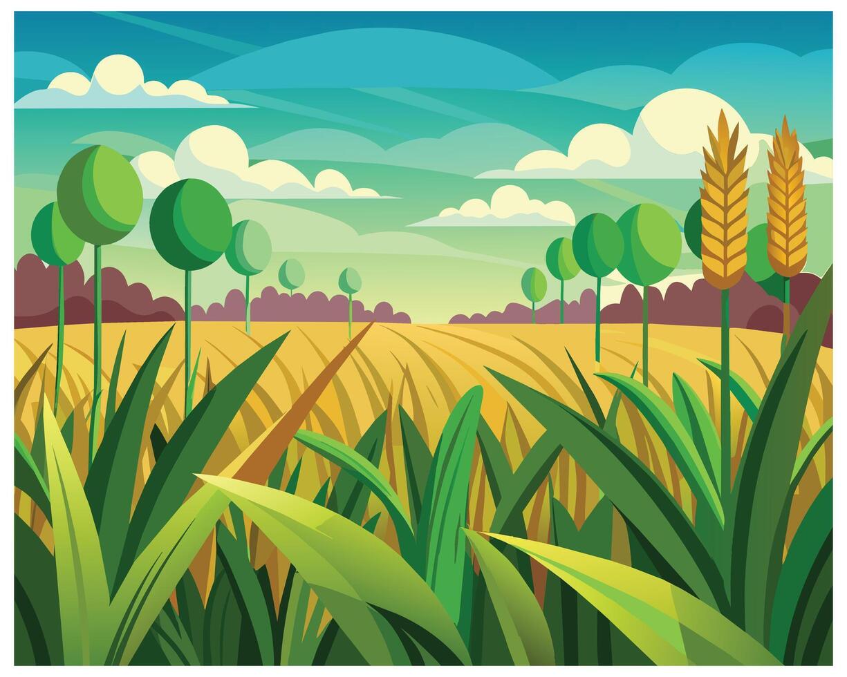 Green grass nature design elements vector illustration