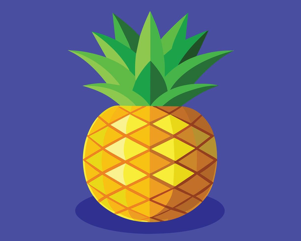 Pineapple on a white background Vector illustration