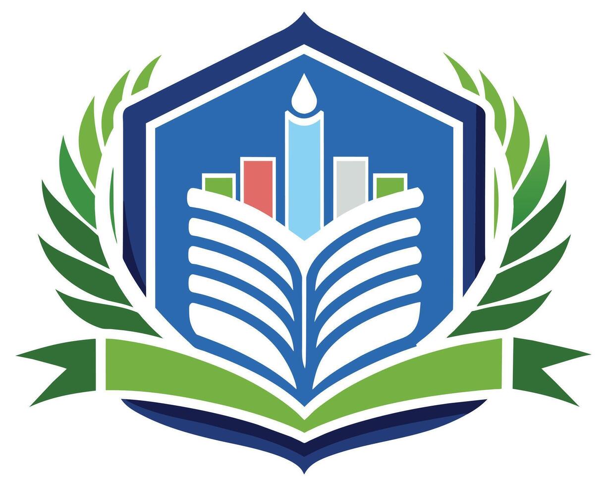 Logo Book Knowledge Academic Simple Vector illustration