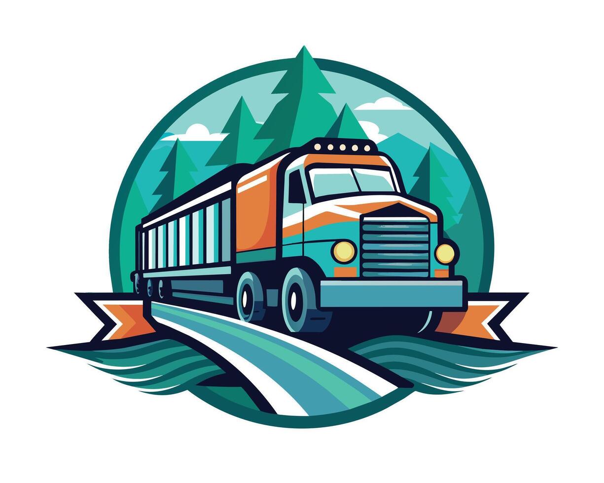 Train logistics company logo vector illustration on white background
