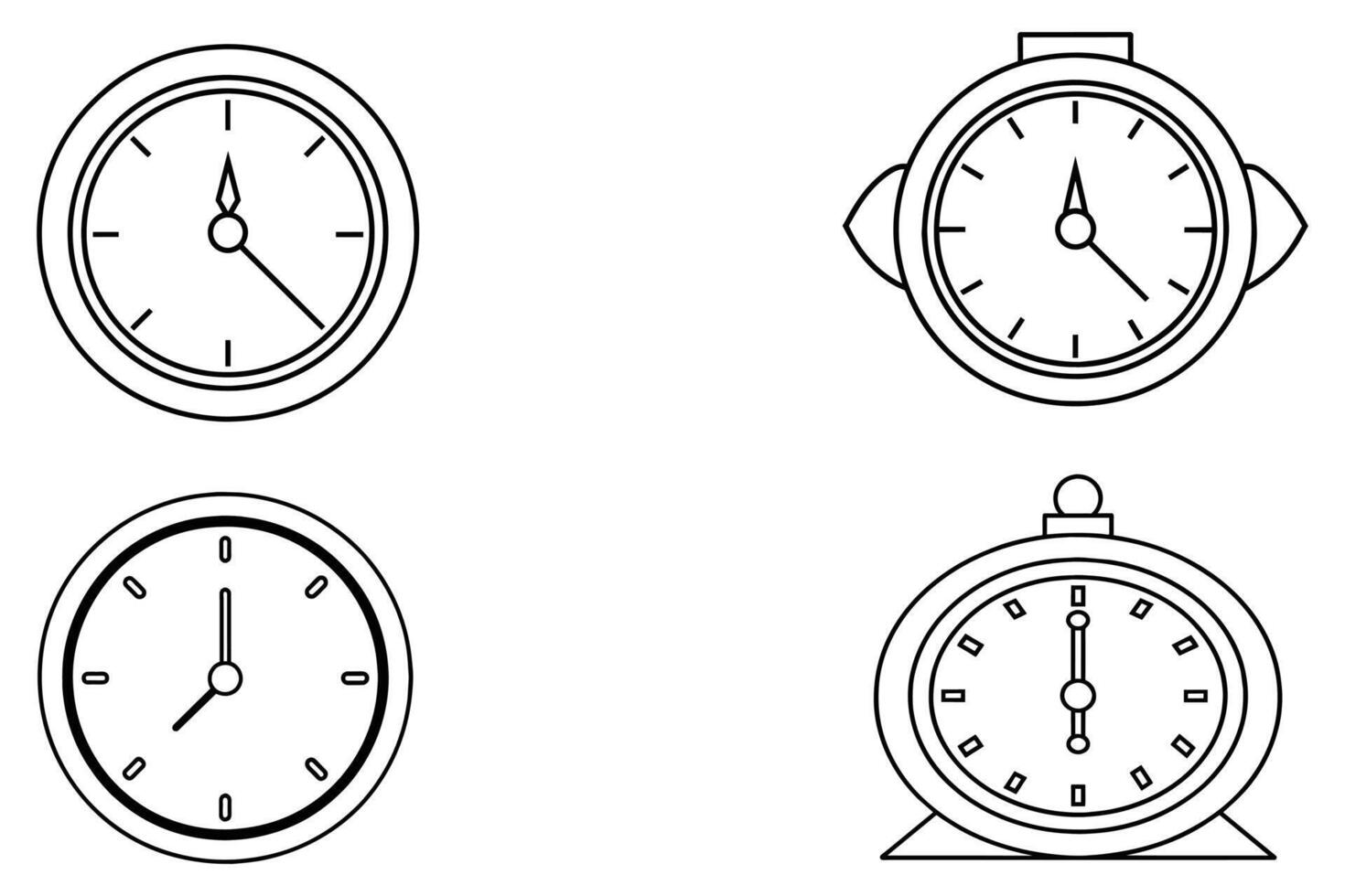 Outline Clock Vector illustration Design