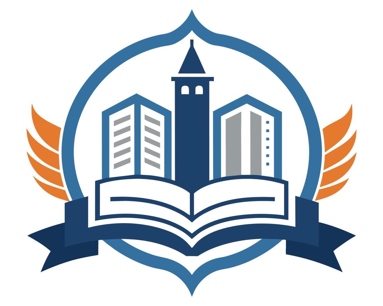 Logo Book Knowledge Academic Simple Vector illustration